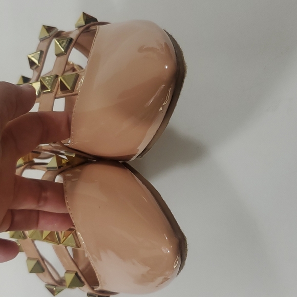Nicole Miller New York Nude Studded flat mules size 8 - Picture 9 of 16